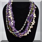 J077. Silver 6-strand beaded necklace. - $68 